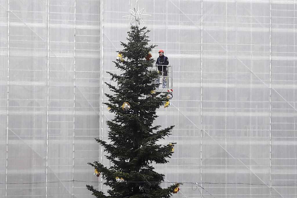 Il via alla decorazione dell'albero di Natale 2016 (foto Giorgia Mazzotti)